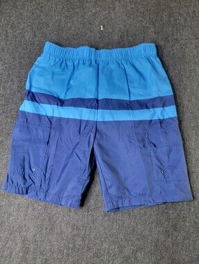 Trails Men's Classic Swim Trunks Shorts Size Medium Blue Drawstring Pockets New